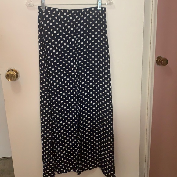Navy Blue Polka Dot Skirt - Picture 1 of 7